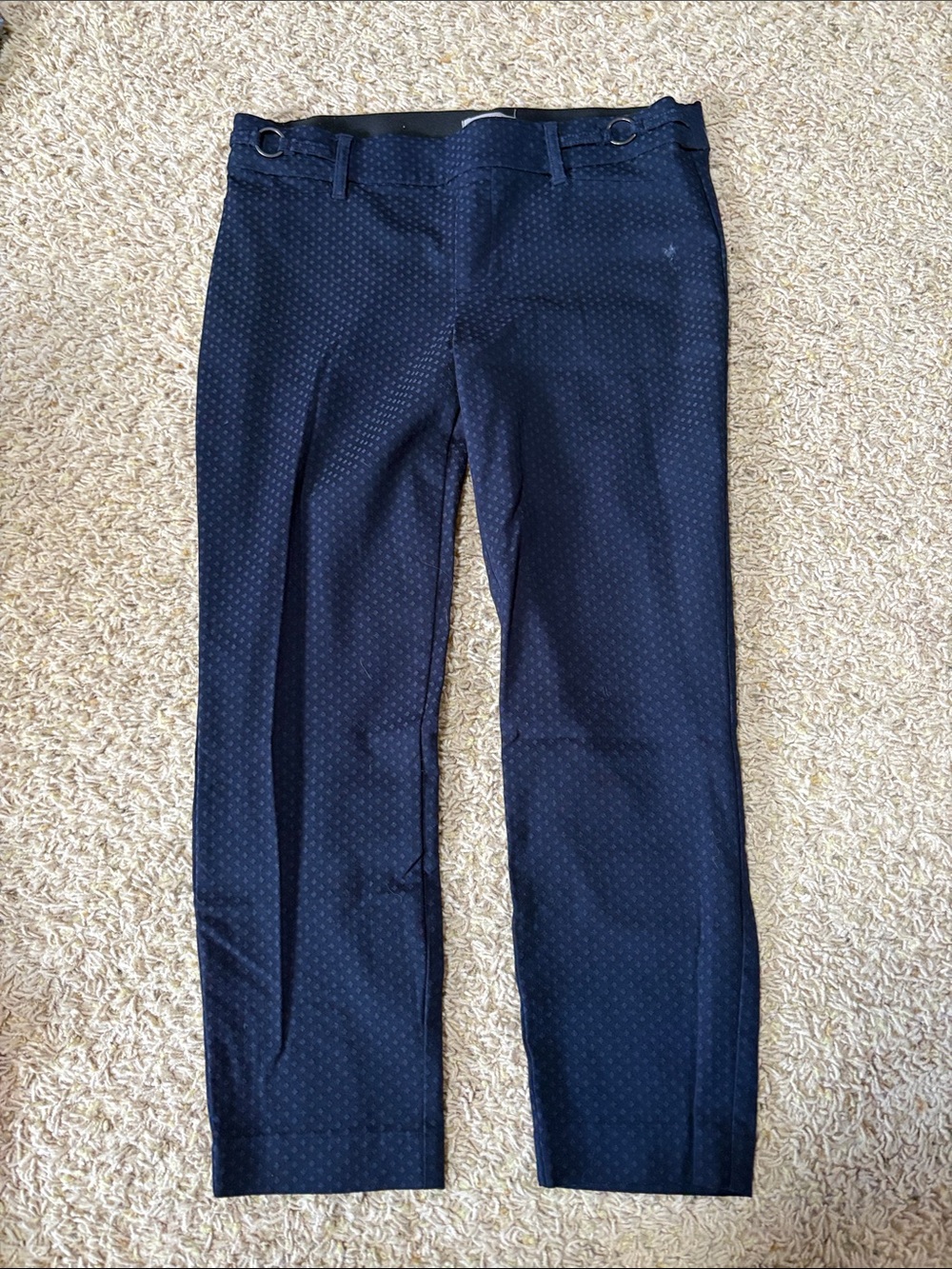 Maurices Navy Slim Capris with Subtle Dot Pattern
